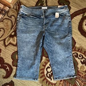 LANE BRYANT Size 24 Mid-Rise 3-Btn Jegging Pedal High-Rise Vtg-80s-Look $70 NEW